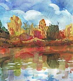 Een aquarel schilderij